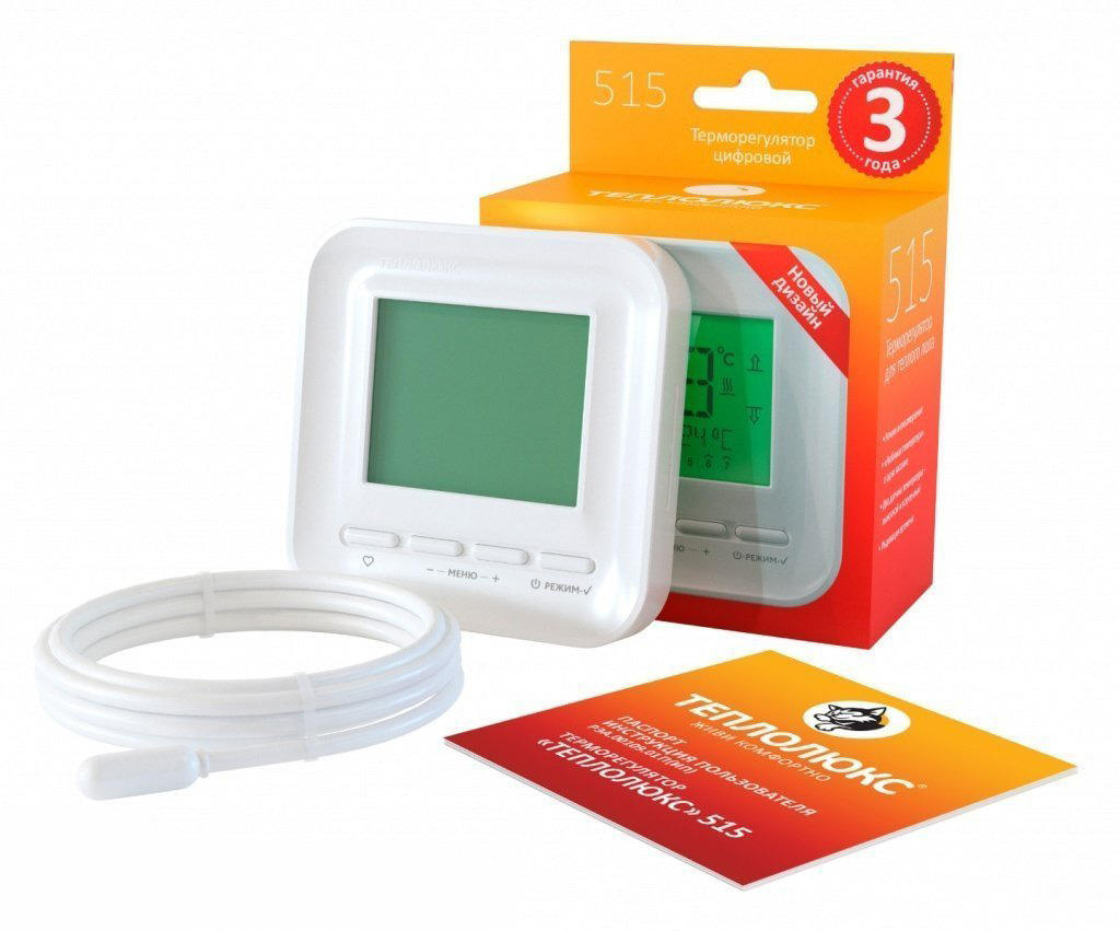 Терморегулятор для теплого пола ТЕПЛОЛЮКС 515 белый